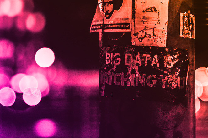 Big Data is Watching sticker on telephone pole