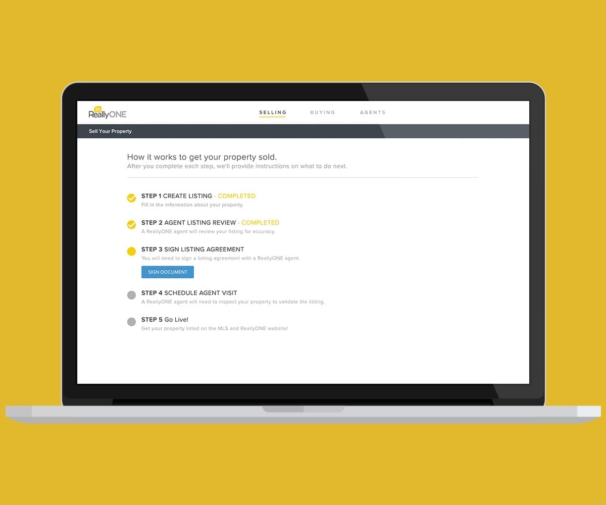 a sample of the selling page on the ReallyOne website
