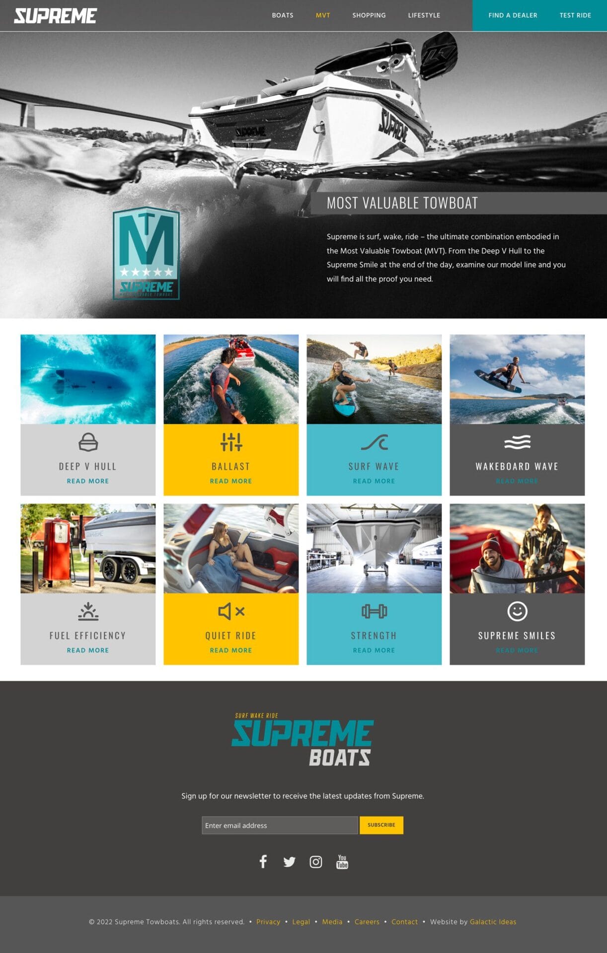 Supreme Boats MVT website screenshot