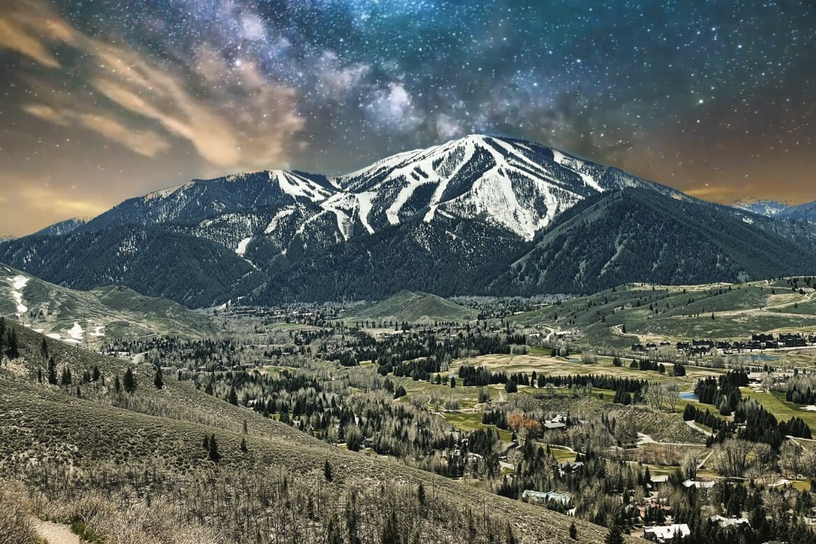 Bald Mountain over Sun Valley Idaho