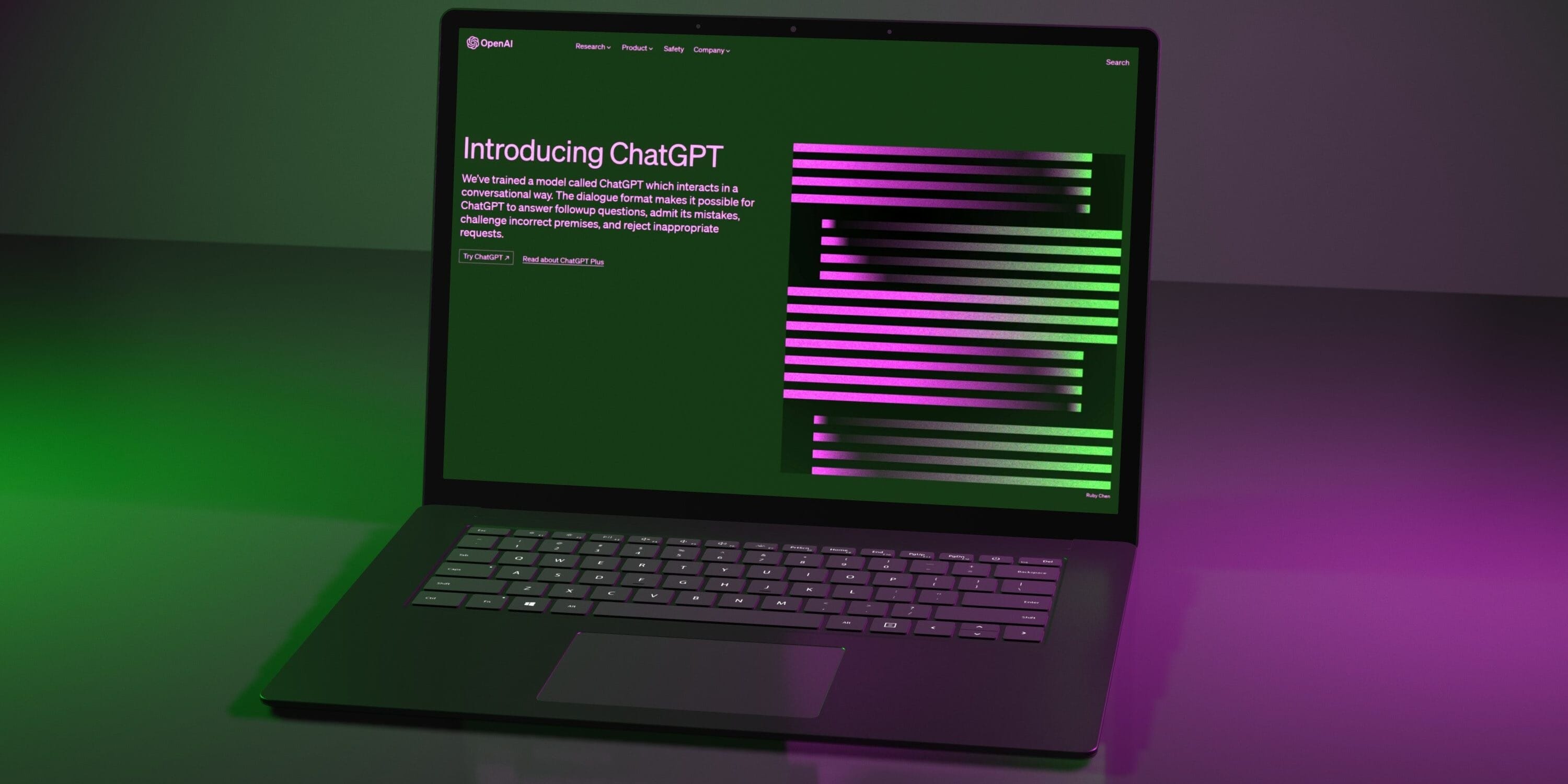 Laptop computer showing OpenAI ChatGPT
